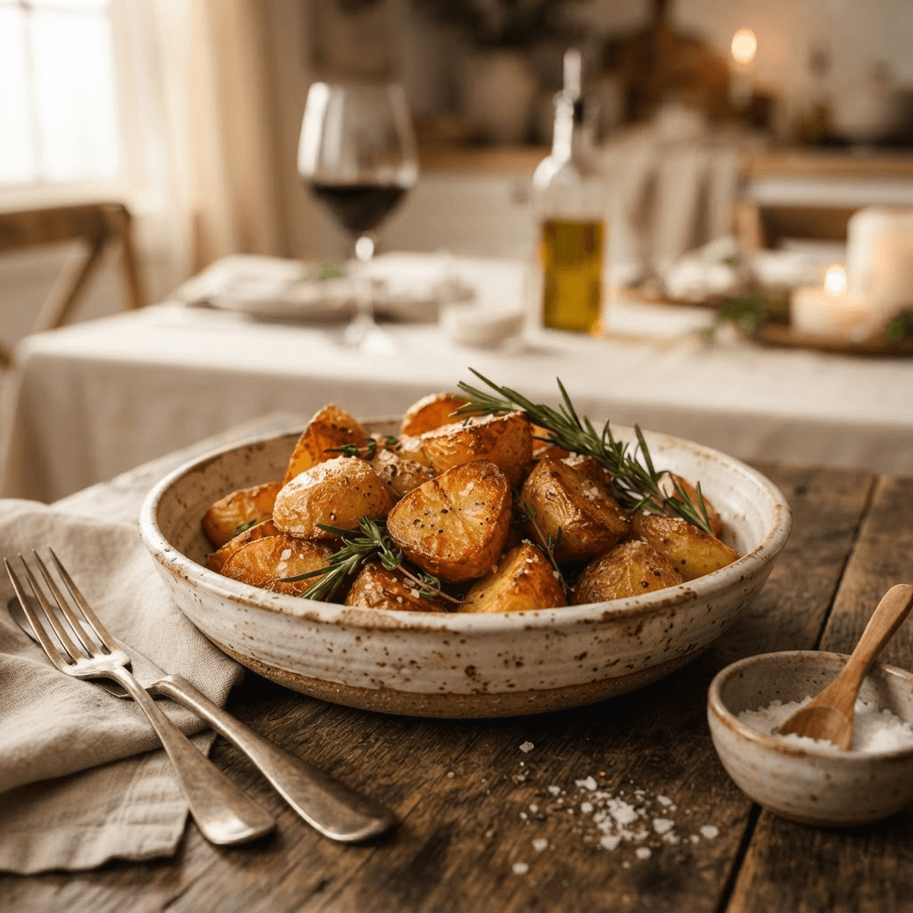 Batatas douradas e crocantes preparadas com tallow